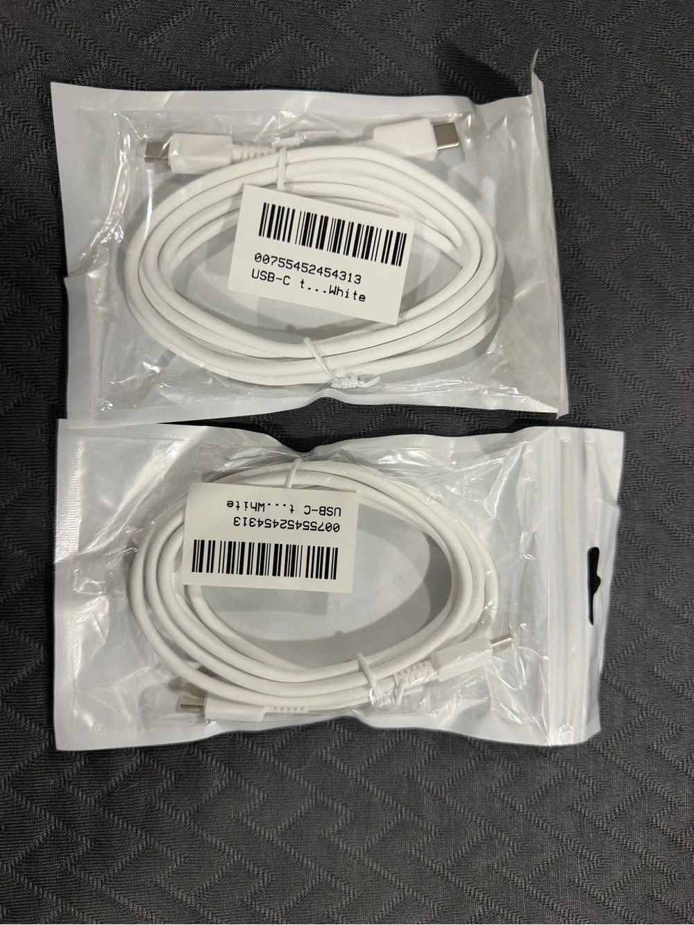 TWO (2) USB-C Charging & Data Cable - White